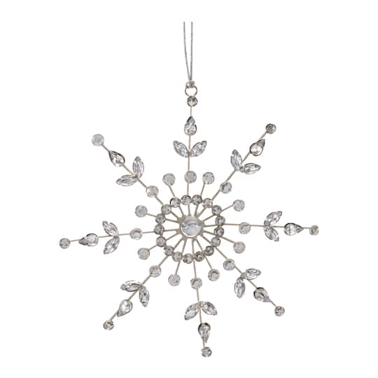 Melrose 7" Silver Snowflake Ornaments, 12ct.